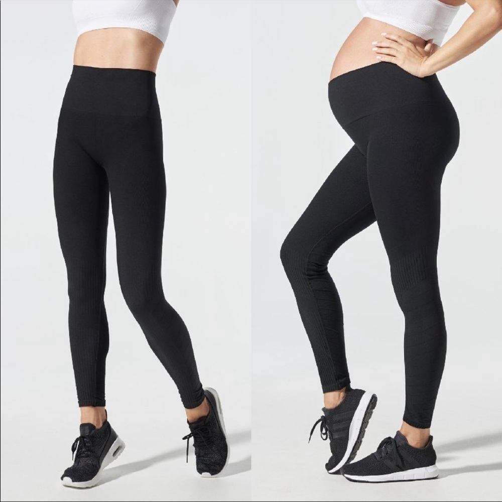 BLANQI • black everyday hipster high rise maternity leggings sz L
